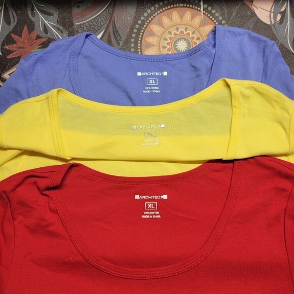 Architect Extra Large Blue Yellow Red Round Neck Shortsleeve Lightweight Tees - Picture 1 of 9